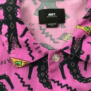 Obey Purple Croc Collared Button-up